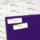 Elegante Gold Leaf Confetti Gerahmte Rücksendeadre