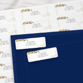 Elegante Gold Leaf Confetti Gerahmte Rücksendeadre