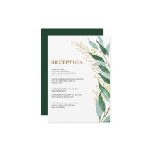 Elegante Gold Leaf Foliage Green Wedding Reception