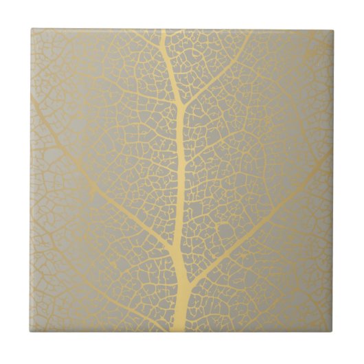 Elegante Gold Leaf Tree Muster Keramik Tile Fliese (Vorderseite)