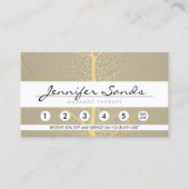 Elegante Gold Leaf Tree Muster Tree Loyalty Card Visitenkarte (Vorderseite)