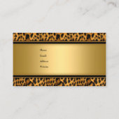 Elegante Gold Leopard Animal Print Visitenkarte (Rückseite)