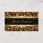 Elegante Gold Leopard Black Animal Print Visitenkarte (Vorderseite)