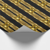 Elegante Gold Leopard Black Bow Animal Print Geschenkpapier (Ecke)