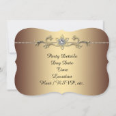 Elegante Gold Leopard Geburtstagsparty Einladung (Rückseite)