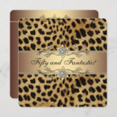 Elegante Gold Leopard Geburtstagsparty Einladung (Vorne/Hinten)