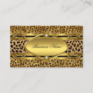 Elegante Gold Leopard Print Business Card Visitenkarte