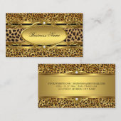 Elegante Gold Leopard Print Business Card Visitenkarte (Vorne/Hinten)