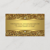 Elegante Gold Leopard Print Business Card Visitenkarte (Rückseite)