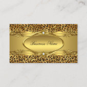 Elegante Gold Leopard Print Business Card Visitenkarte (Vorderseite)