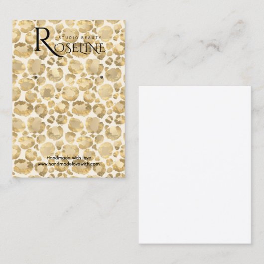 Elegante Gold Leopard Print Display Card Visitenkarte (Vorne/Hinten)