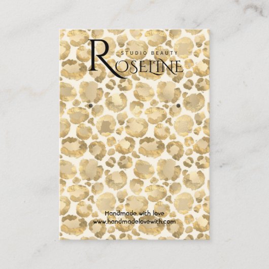 Elegante Gold Leopard Print Display Card Visitenkarte (Vorderseite)