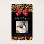 Elegante Gold Leopard Print Red Bow Foto Pricetag (Rückseite)