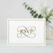 Elegante Gold Letters RSVP Cards Karte (Stehend Vorderseite)