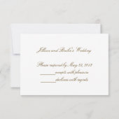 Elegante Gold Letters RSVP Cards Karte (Rückseite)