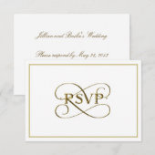 Elegante Gold Letters RSVP Cards Karte (Vorne/Hinten)