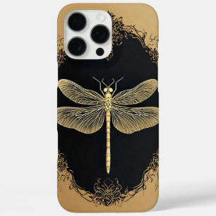 Elegante Gold-Libellen-Illustration iPhone 16 Pro Max Hülle