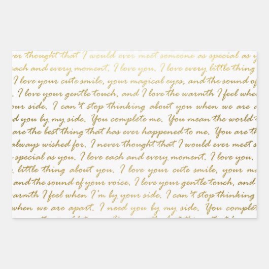 Elegante Gold Liebe Moderne Skripttypografie Hochz Geschenkpapier Set (Vorderseite 3)