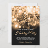 Elegante Gold Lights Corporate Holiday Party Einladung (Vorderseite)