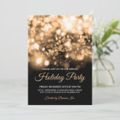 Elegante Gold Lights Corporate Holiday Party Einladung (Stehend Vorderseite)