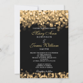 Elegante Gold Lights Hochzeit Einladung