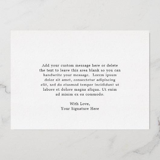 Elegante Gold Lila Floral Beerdigung Dankeschön Ka Folieneinladung (Rückseite)