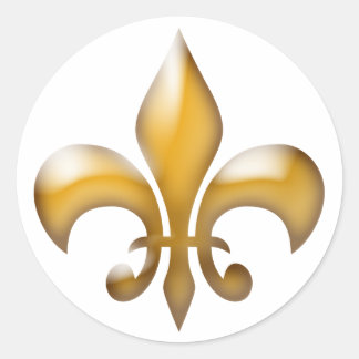 Elegante Gold Lilie Runder Aufkleber
