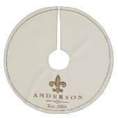 Elegante Gold Lilie & Taupe| Personalisiert Polyester Weihnachtsbaumdecke (Vorderseite)