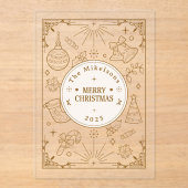 Elegante Gold Line Acryleinladungen (Vorderseite)