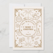 Elegante Gold Line Feiertagskarte (Vorderseite)