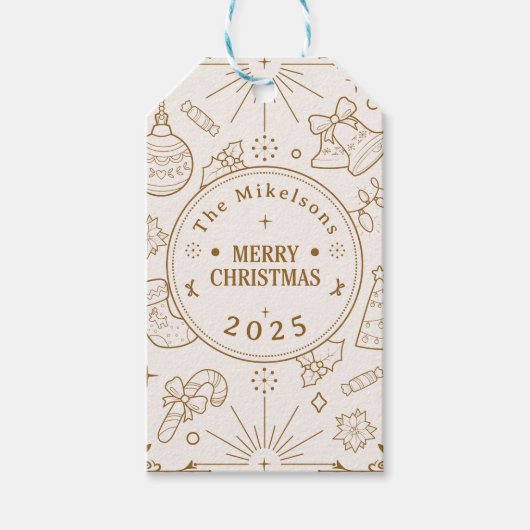 Elegante Gold Line Geschenkanhänger (Vorderseite)