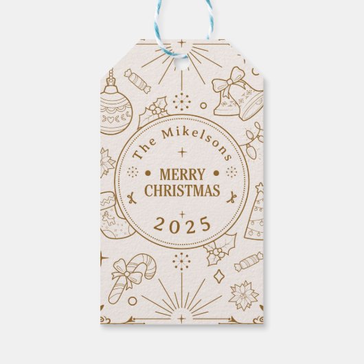 Elegante Gold Line Geschenkanhänger (Rückseite)