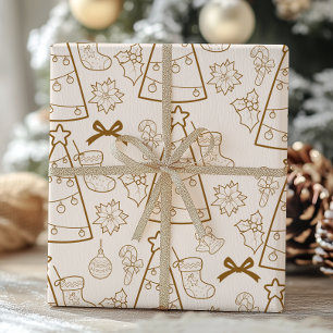 Elegante Gold Line Geschenkpapier