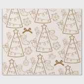 Elegante Gold Line Geschenkpapier (Flach)