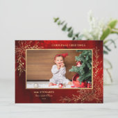 Elegante Gold Line Gezeichnet Weihnachten Botanisc (Stehend Vorderseite)