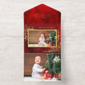 Elegante Gold Line Gezeichnet Weihnachten Botanisc All-in-One-Einladung (Innenseite)