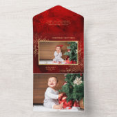 Elegante Gold Line Gezeichnet Weihnachten Botanisc All In One Einladung (Innen Boden)