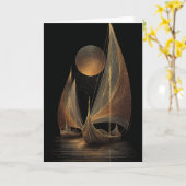 Elegante Gold Line Kunst, Dichtung und Musik Karte (Gelbe Blume)