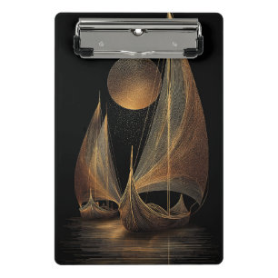 Elegante Gold Line Kunst, Dichtung und Musik Mini Klemmbrett