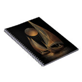 Elegante Gold Line Kunst, Dichtung und Musik Notizblock (Rechte Seite)