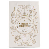 Elegante Gold Line Mittlere Geschenktüte (Vorderseite)