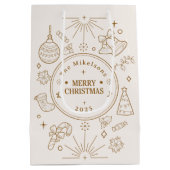 Elegante Gold Line Mittlere Geschenktüte (Rückseite)