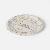 Elegante Gold Line Pappteller (Schrägansicht)