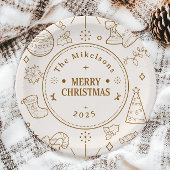 Elegante Gold Line Pappteller