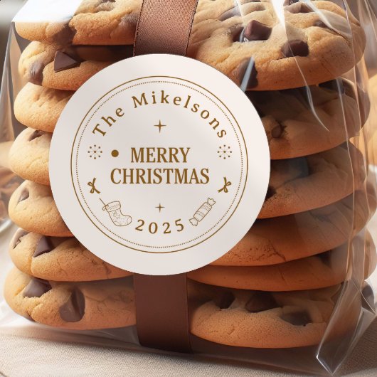 Elegante Gold Line Runder Aufkleber