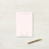 Elegante Gold Lined Pink Lotus Blume Post-it Klebezettel (Auf Schreibtisch)