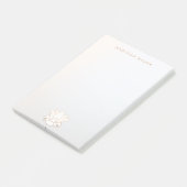 Elegante Gold Lined White Lotus Blume Post-it Klebezettel (angewinkelt)