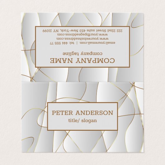 Elegante Gold Lines Visitenkarten (Außenseite Aufgefaltet)