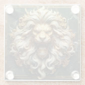 Elegante Gold Lion mit Royal Features Glasuntersetzer (Rückseite)