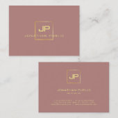 Elegante Gold Look Monogram Beruflich Moderne Visitenkarte (Vorne/Hinten)